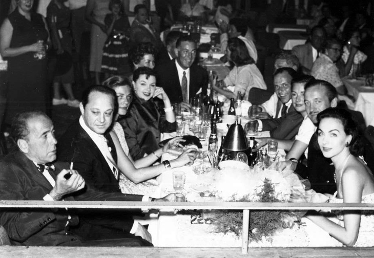 David and Hjördis Niven with the first Rat Pack, 1956