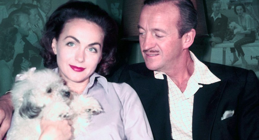 David and Hjördis Niven at The Pink House, 1955