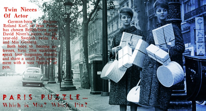 Pia and Mia Genberg in Paris, 1961