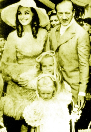 Hjordis, David, Kristina and Fiona at Jamie Niven's wedding, July 1968