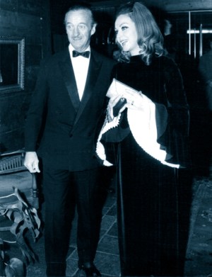 David and Hjördis Niven at a New Year's party, 1969
