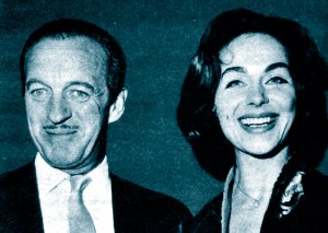 David and Hjordis Niven at film premiere, 1960