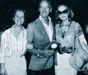 Kristina, David and Hjördis Niven, 1977