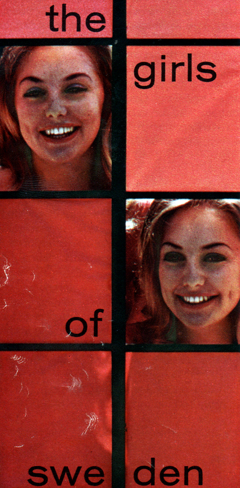 Mia and Pia Genberg on the title artwork for a "Girls of Sweden" magazine feature in May 1961