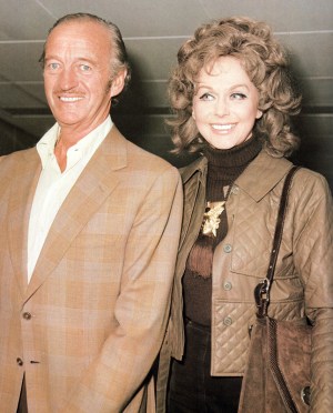 David and Hjordis Niven arrive in London, 11th October 1972