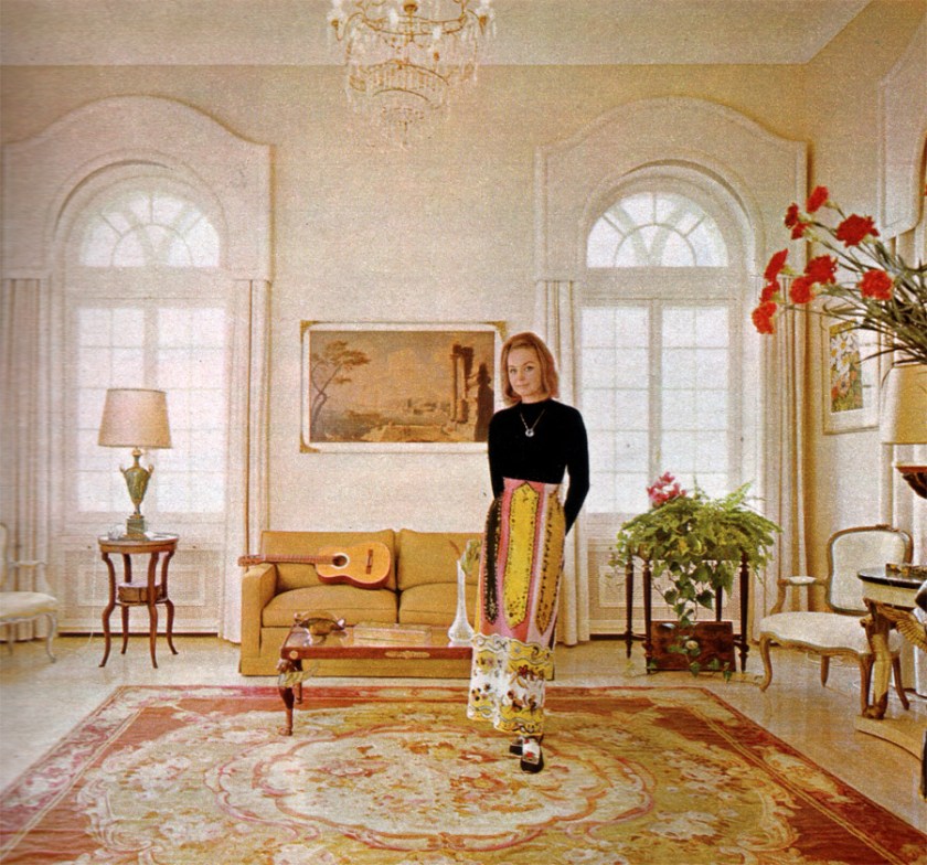 Hjordis Niven in the music room at Lo Scoglietto. Summer 1967