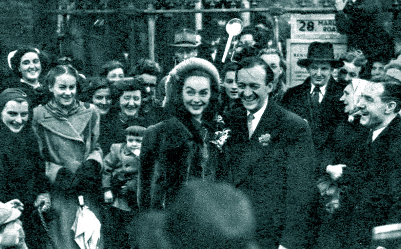 Hjordis Niven, wedding day, 14th January 1948