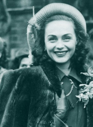 Hjordis Niven, wedding day, 14th January 1948