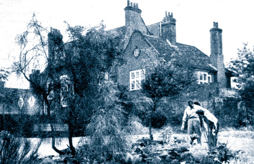 David and Hjordis Niven in the gardens at Byfleet Manor, 1954