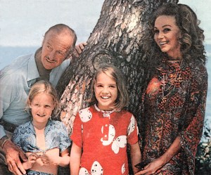 David, Fiona, Kristina and Hjordis Niven. Cap Ferrat, 1971