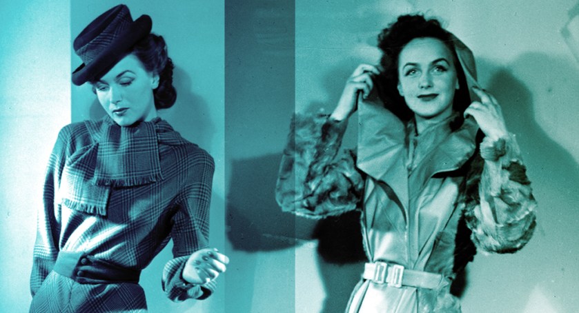 Hjördis Genberg modelling in Stockholm, 1943