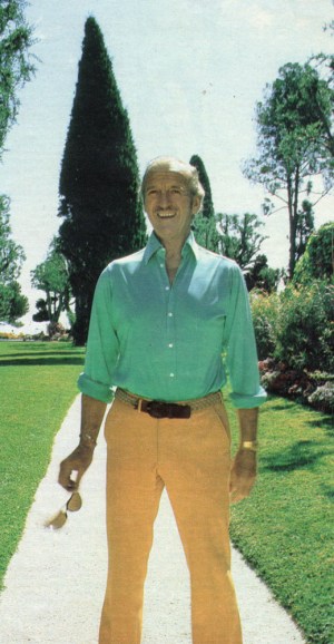 David Niven in the garden at Lo Scoglietto, 1978