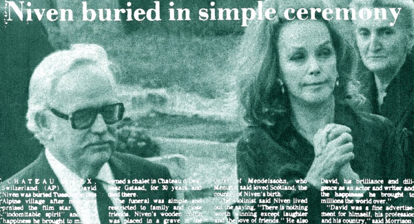 2nd August 1983, David Niven's funeral