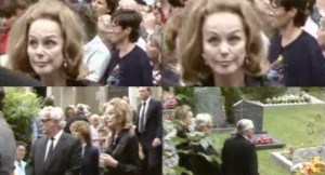 Hjordis Niven at David's funeral, 2nd August 1983