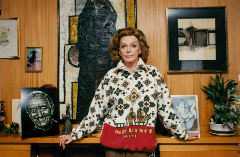 Hjordis Niven in the living room of the Nivens' chalet, 1994