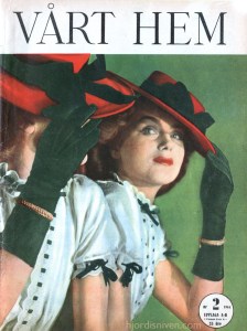 Hjordis Genberg,on the cover of Vart Hem magazine, Sweden. January 1944