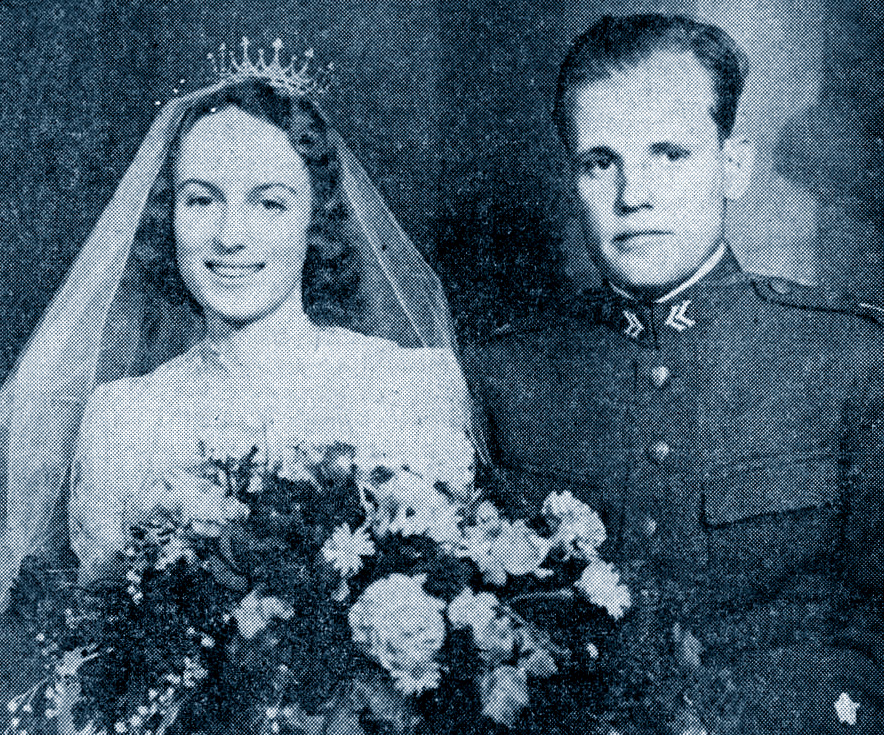 Carl Gustaf Tersmeden with his first wife on their wedding day.