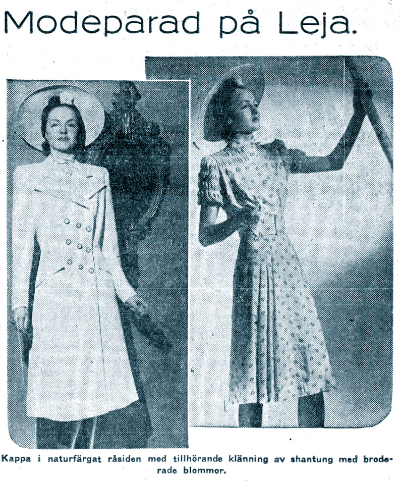Hjördis Genberg's first appearance in the Leja store's advertising. April 1942