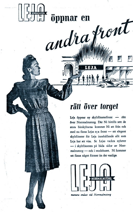 Hjördis Genberg modelling for Leja in December 1942