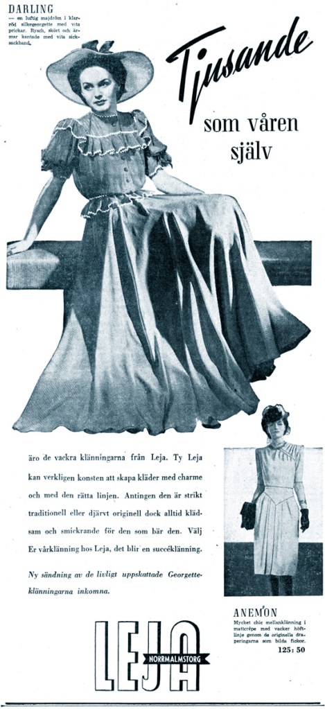Hjördis Genberg, Leja's top model at work in May 1942