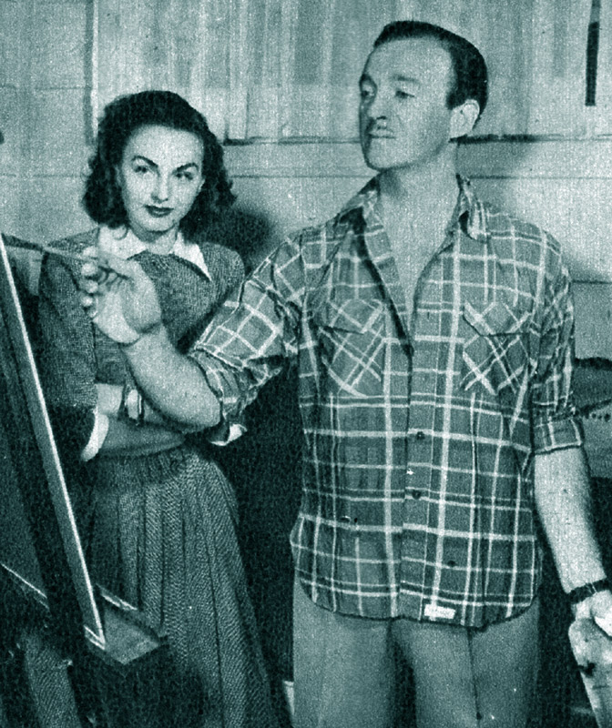 David Niven painting in 1948-1949
