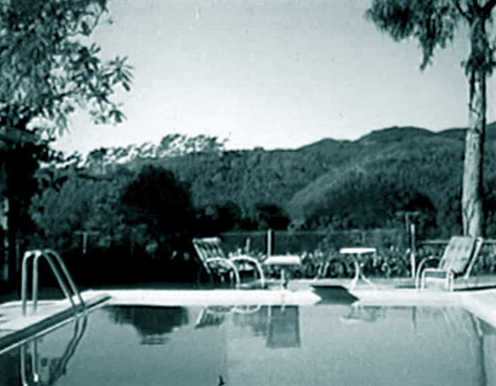 The swimming pool at 1461 Amalfi Drive, 1950