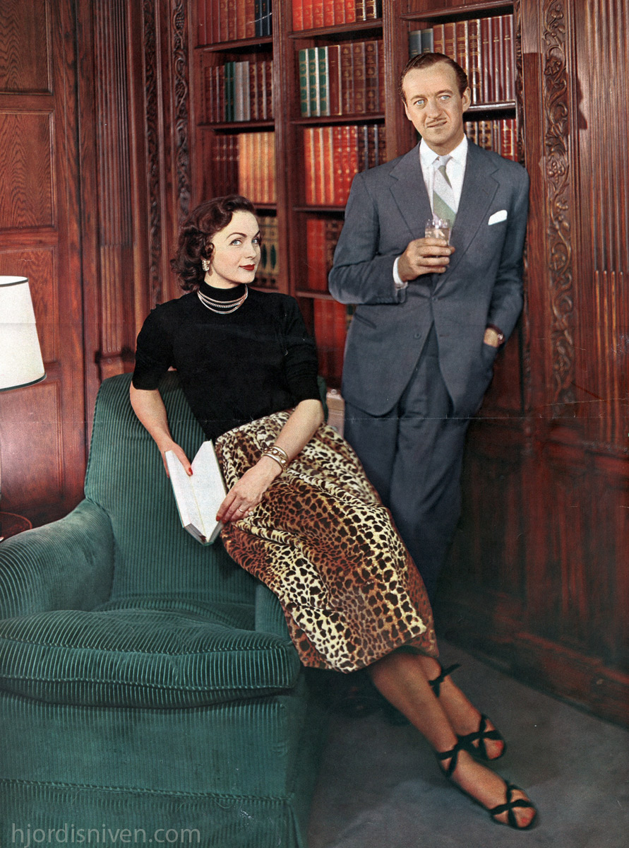 Hjordis and David Niven, 1952