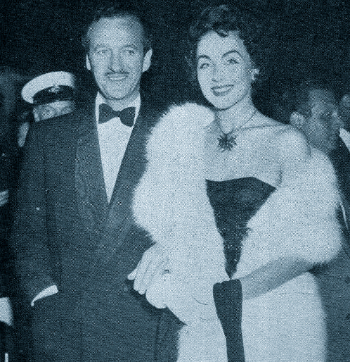 David and Hjördis Niven at the launch party for 'Happy Ever After', September 1954