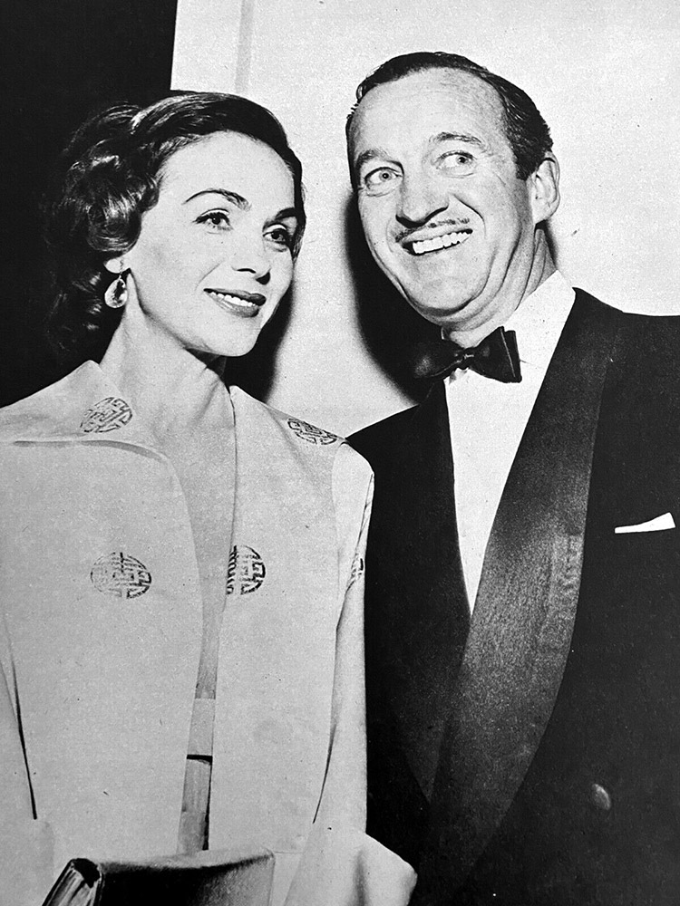 Hjördis and David Niven, pictured around 1960