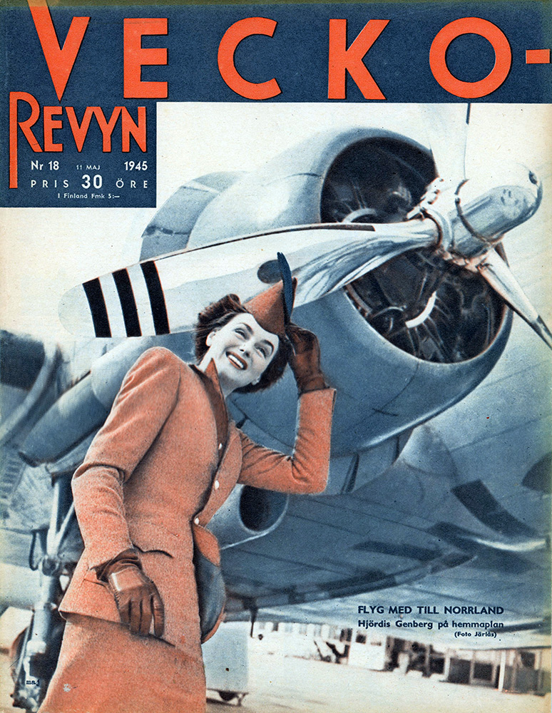 Hjördis Genberg on the cover of VeckoRevyn, 11th May 1945.