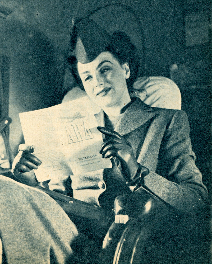 Hjordis Genberg on an ABA DC-3 flight to Sundsvall