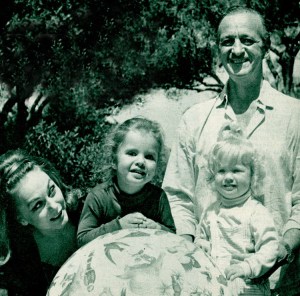 David Niven with his family. Cap Ferrat, 1966
