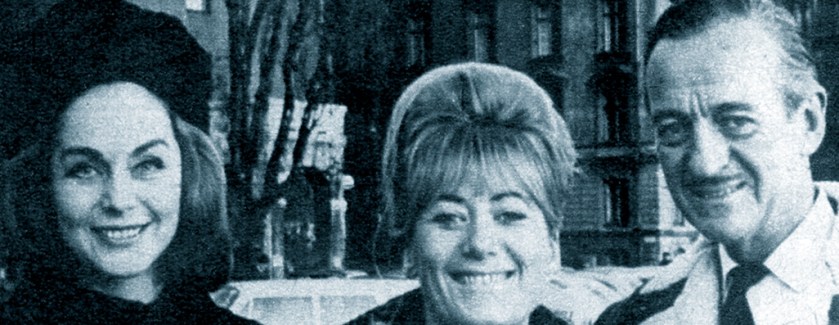 Hjördis Niven, journalist Margareta Hernberg and David Niven, 1963