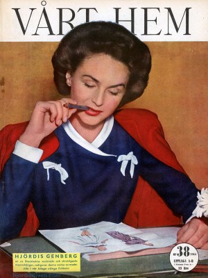 Hjördis Genberg on the cover of Vårt Hem (Our Home) magazine. September 1944