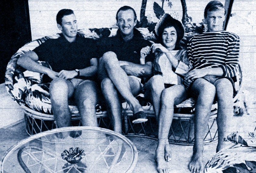 The Niven family on holiday at Lo Scoglietto, 1960