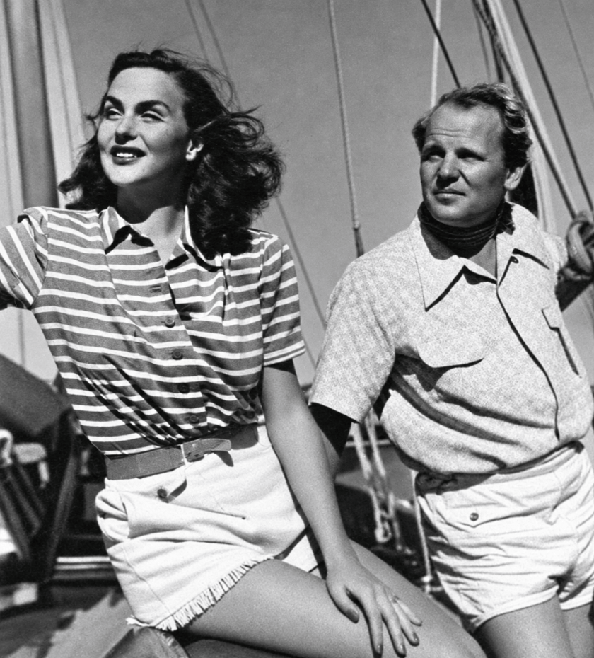 Hjordis and Carl Gustaf Tersmeden on 'Symfoni'. Probably on their way to Sandhamn Island.